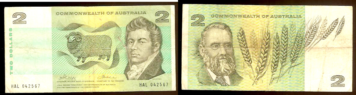 Australian $2 Phillips/Wheeler 1972 gF